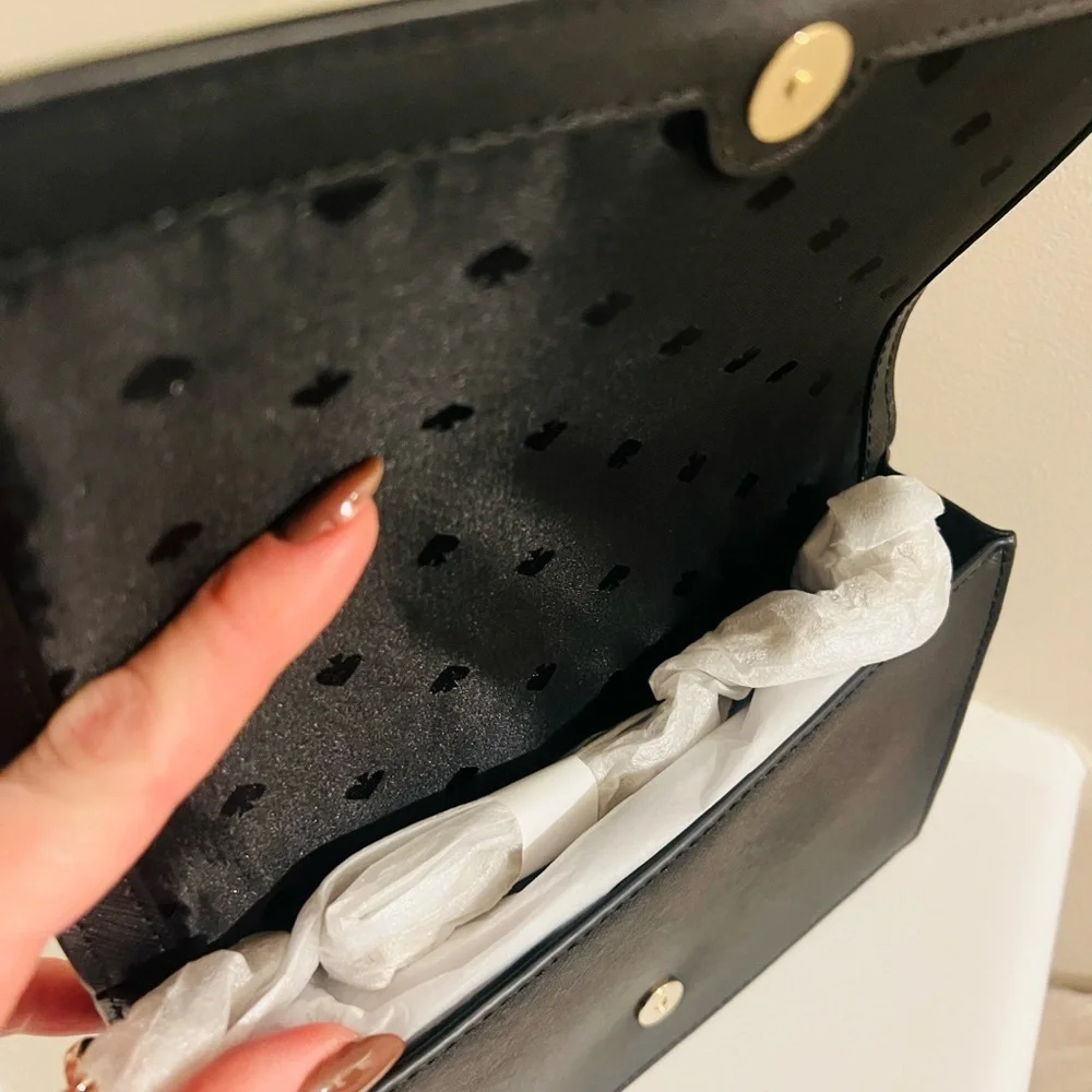 Kate Spade Black Clutch with Gold Accents